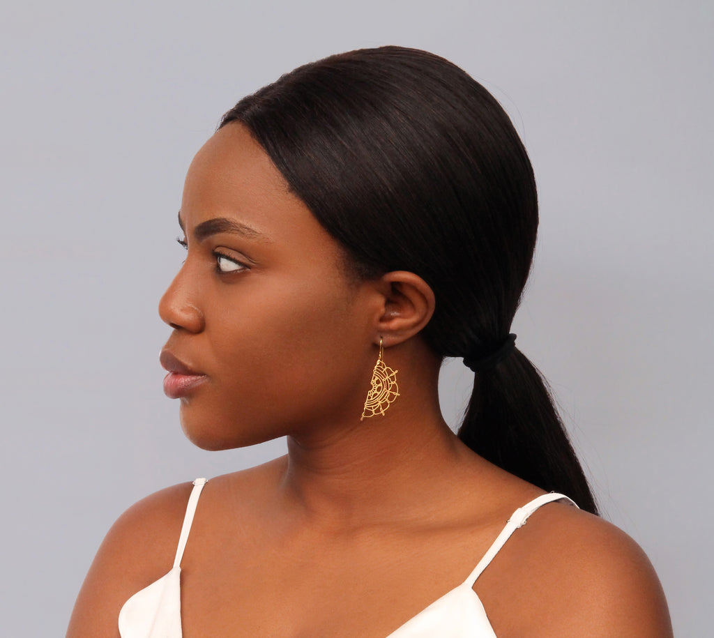 Gold Lace Earrings - 