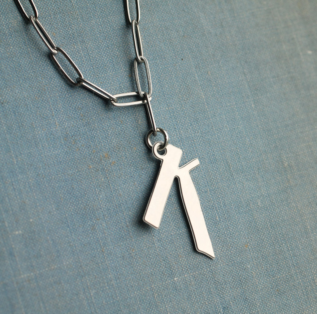Silver Alphabet Pendant Necklace - Necklaces