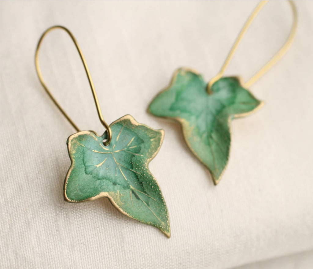 Clover Green Ivy Leaf Earrings - Earrings