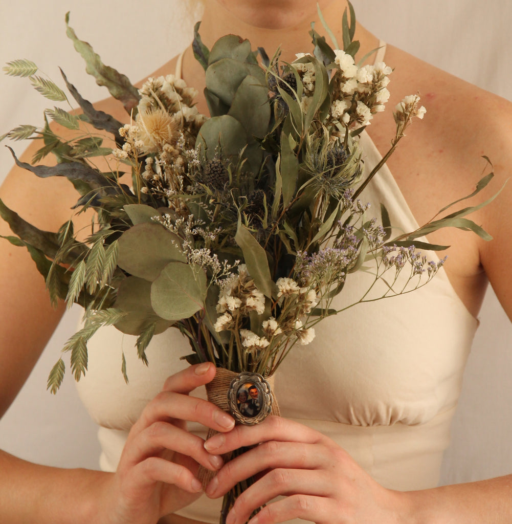 Silver Bridal Bouquet Brooch Charm - 