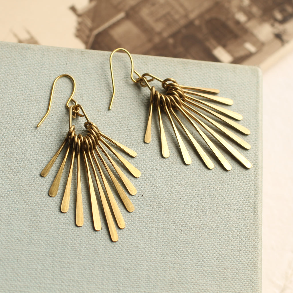 Art Deco Gold Fringe Earrings - 