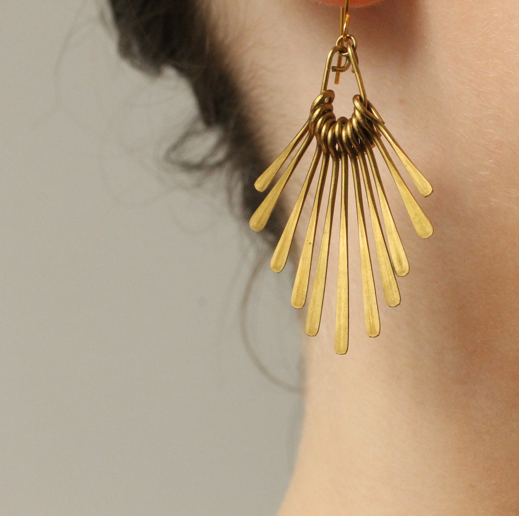 Art Deco Gold Fringe Earrings - 