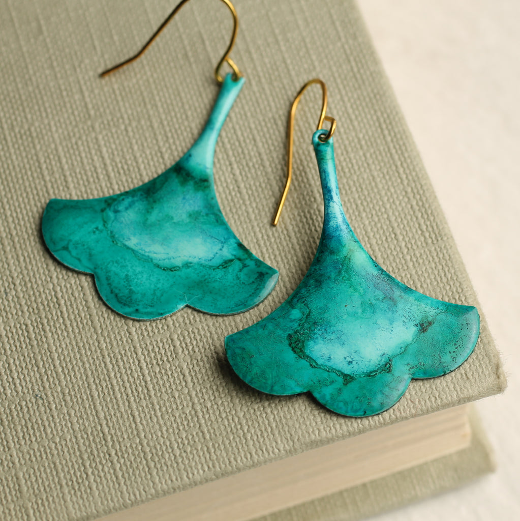 Verdigris Turquoise Drop Earrings - Earrings