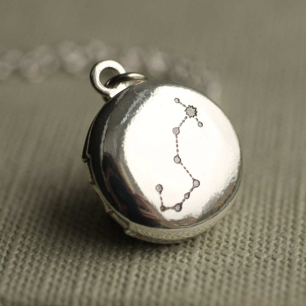 Silver Zodiac Tiny Locket - personalised photo locket