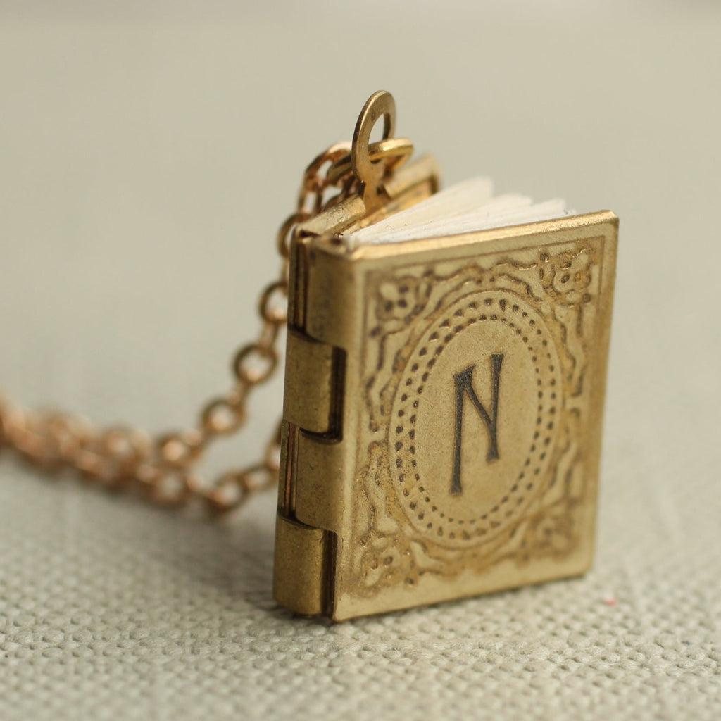 Personalised Engraved Book Locket - Necklaces