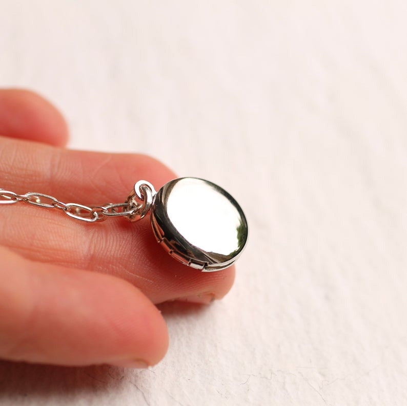 Tiny Silver Locket With Pictures - personalised photo locket