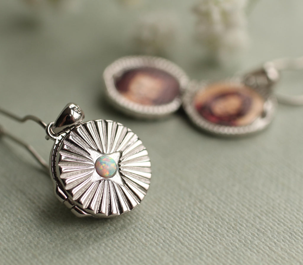 Sterling Silver Opal Sunburst Bouquet Pin - Brooches & Pins