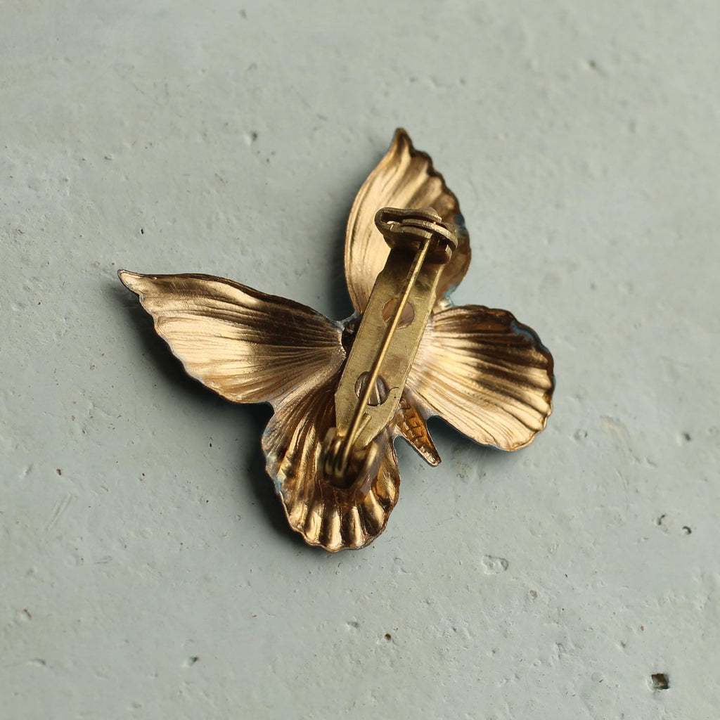 Grey & Copper Butterfly Brooch - Brooches & Pins