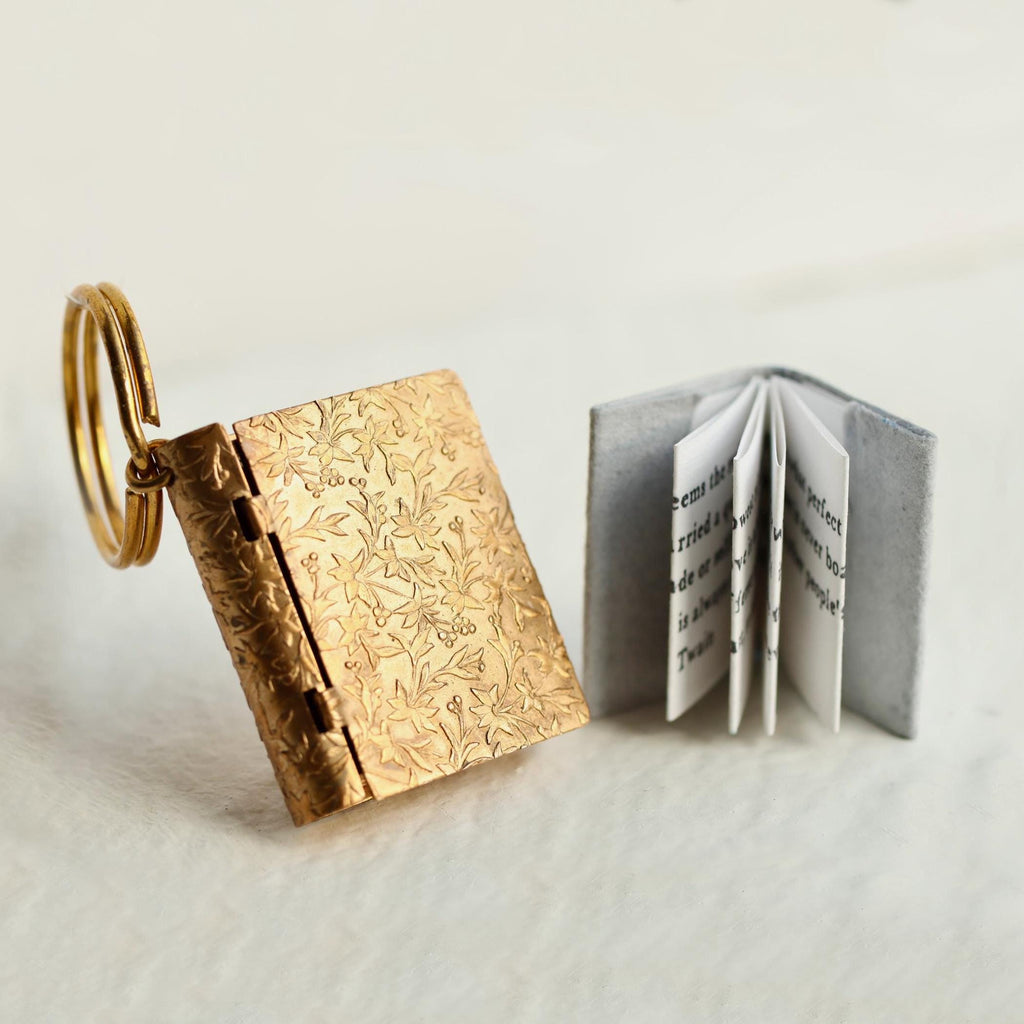 Victorian Antique Personalized Book Keyring - Keyrings