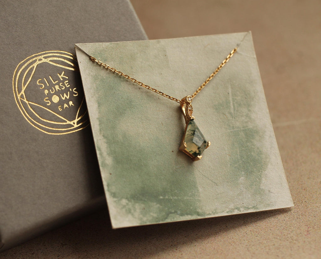 Moss Agate Necklace (WS) - Necklaces