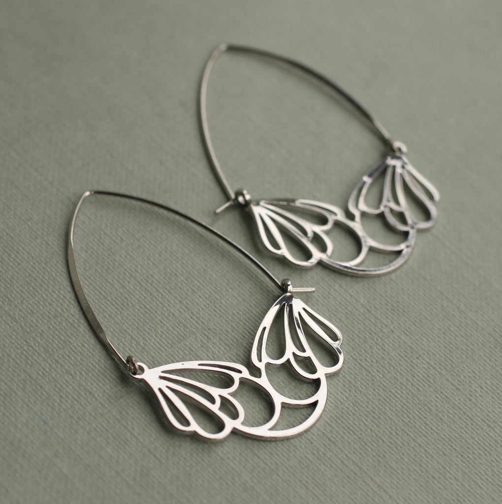 Flower Hoop Earrings - Earrings