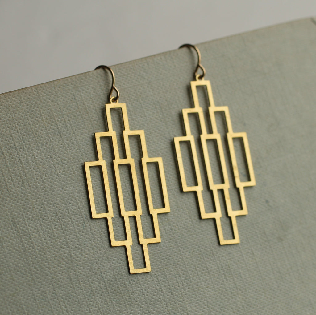 Art Deco Ladder Earrings - Earrings