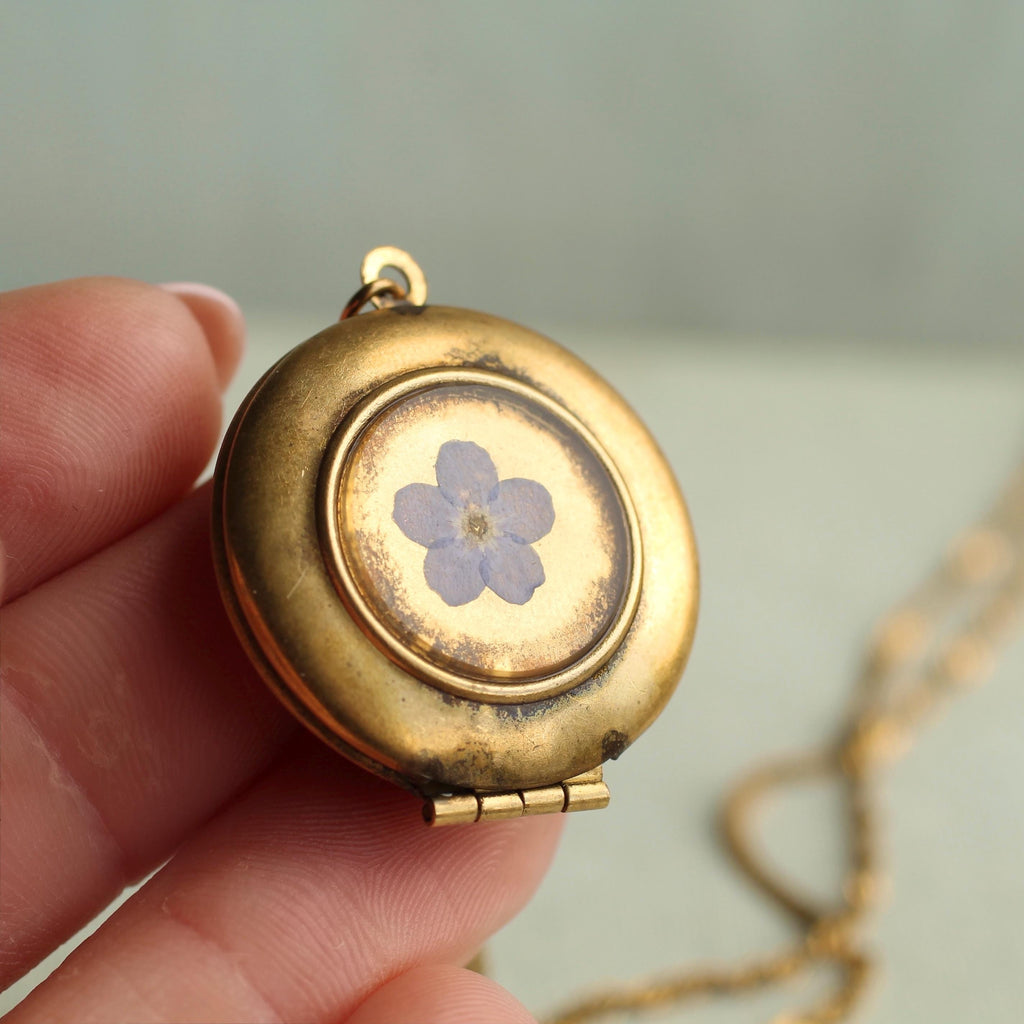 Pressed Flower Locket Necklace - Necklaces
