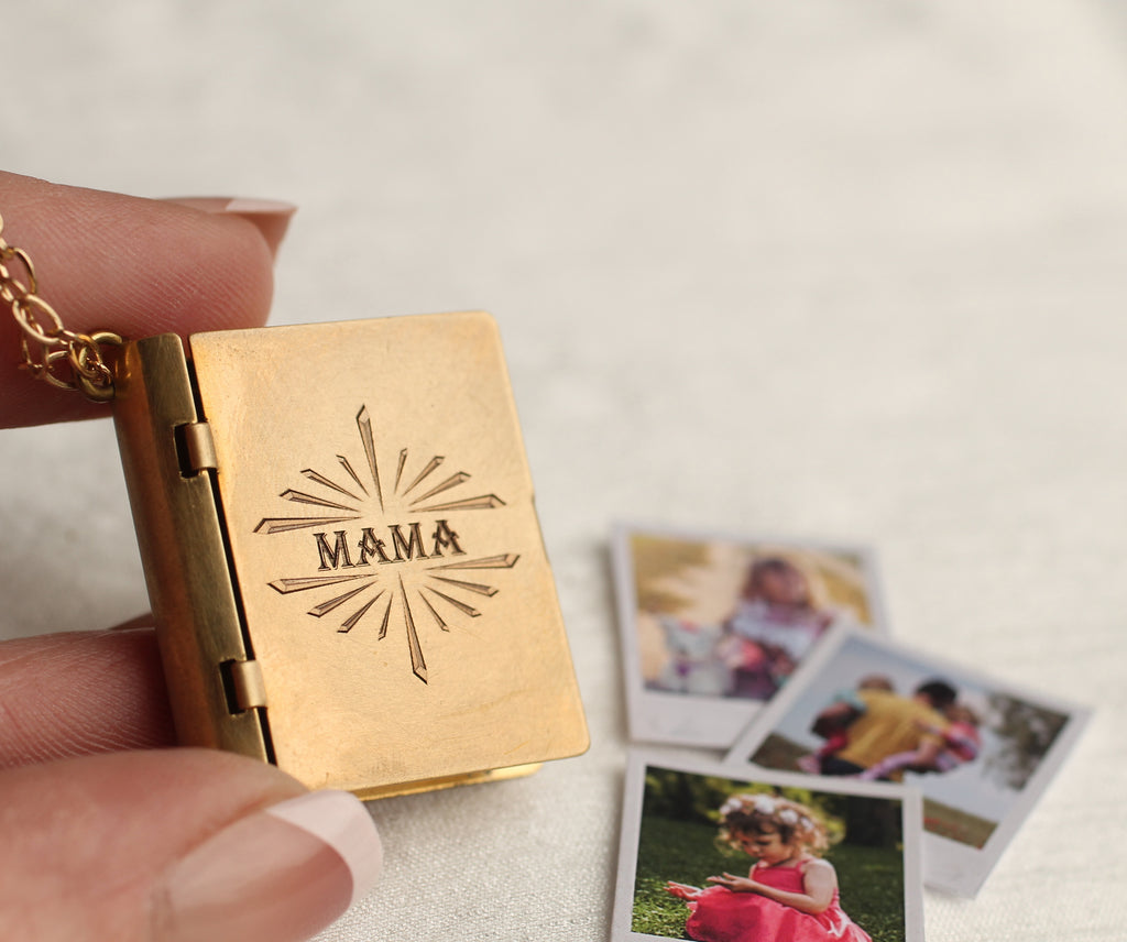 Sunburst Personalised Photo Locket - Necklaces