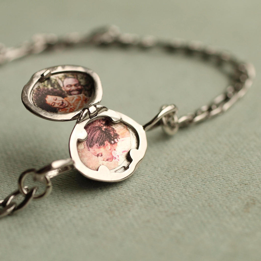 Silver Personalized Locket Bracelet - Bracelets