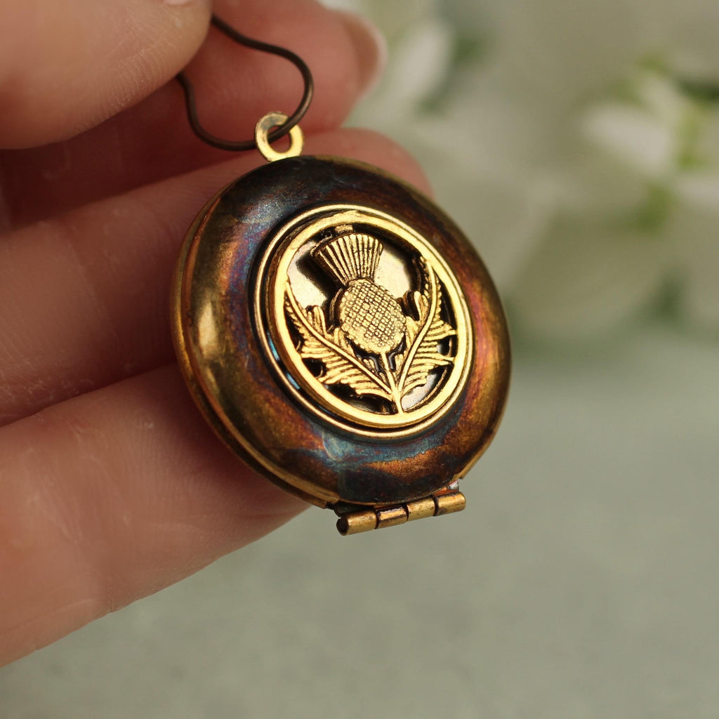 Antique Thistle Bouquet Locket - Brooches & Pins