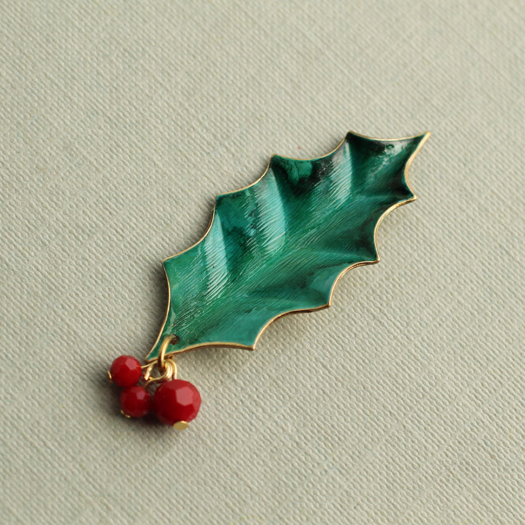 Holly Leaf Brooch - Brooches & Pins