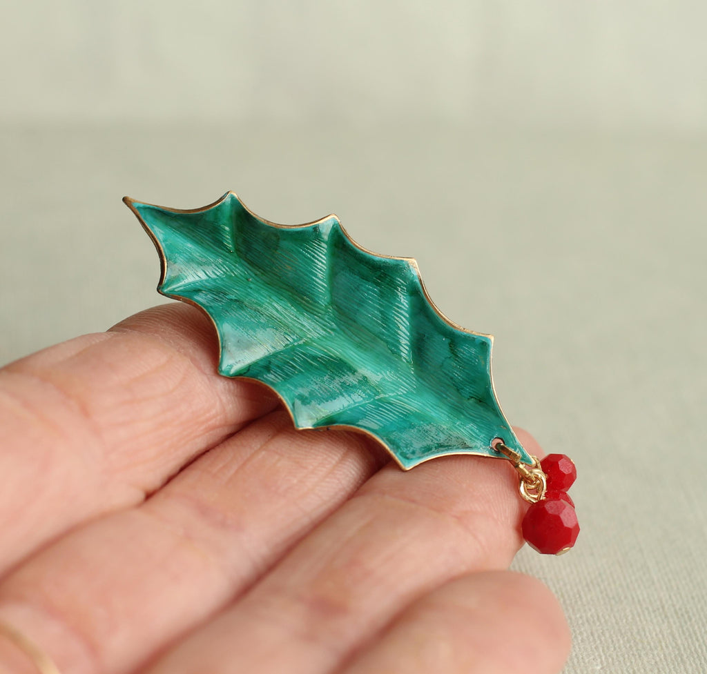 Holly Leaf Brooch - Brooches & Pins