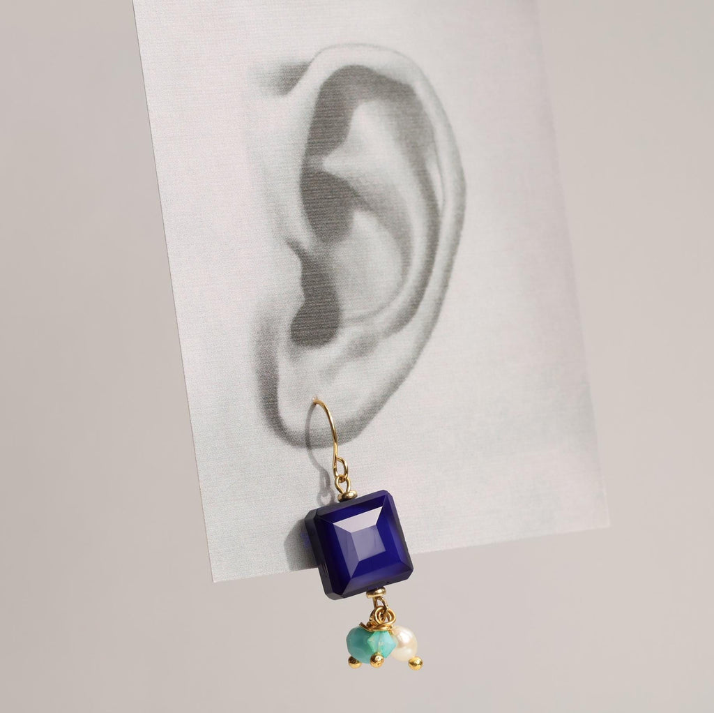 Lapis Lazuli Blue Charm Earrings - Earrings