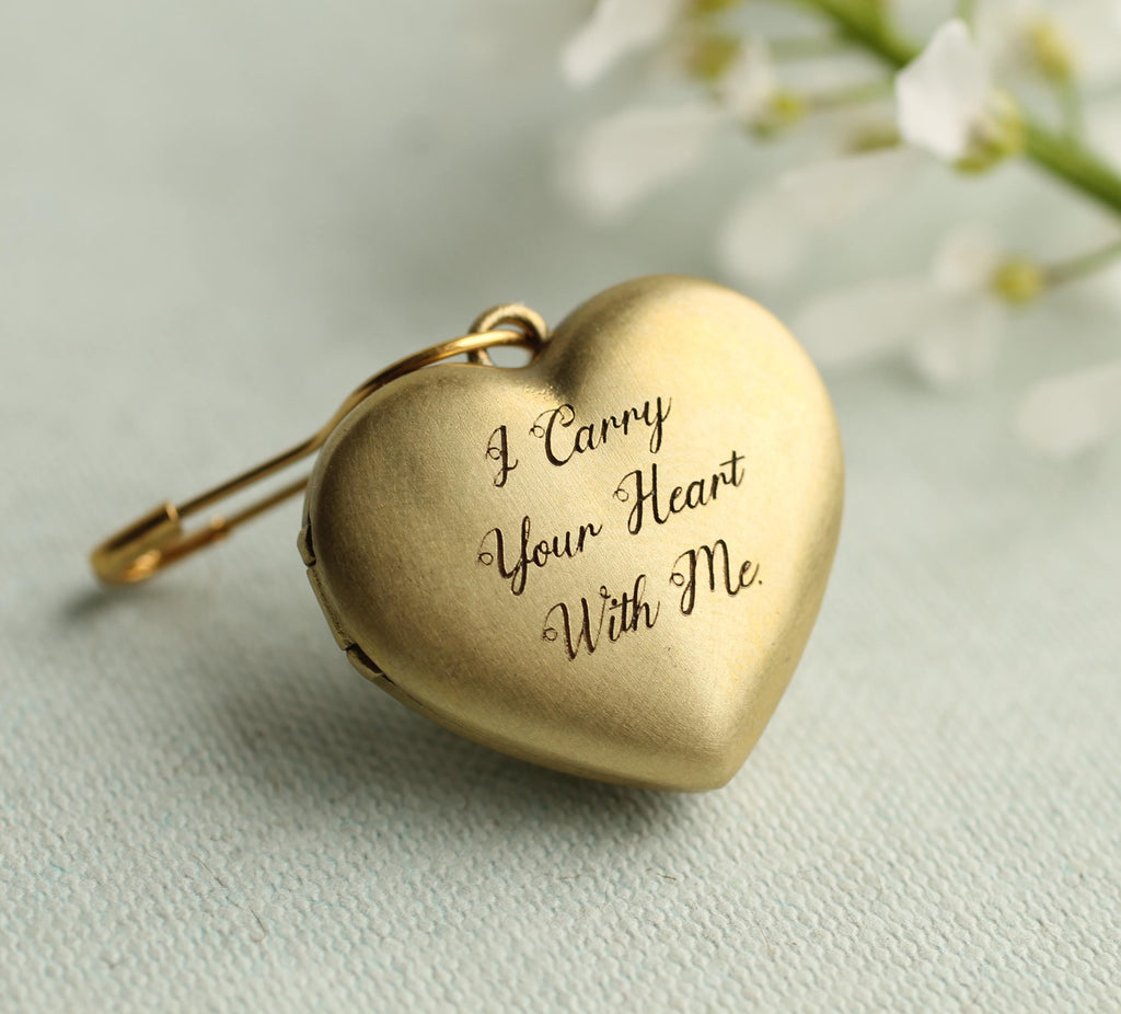 Bridal Bouquet Heart Charm Brooch Pin - Brooches & Pins