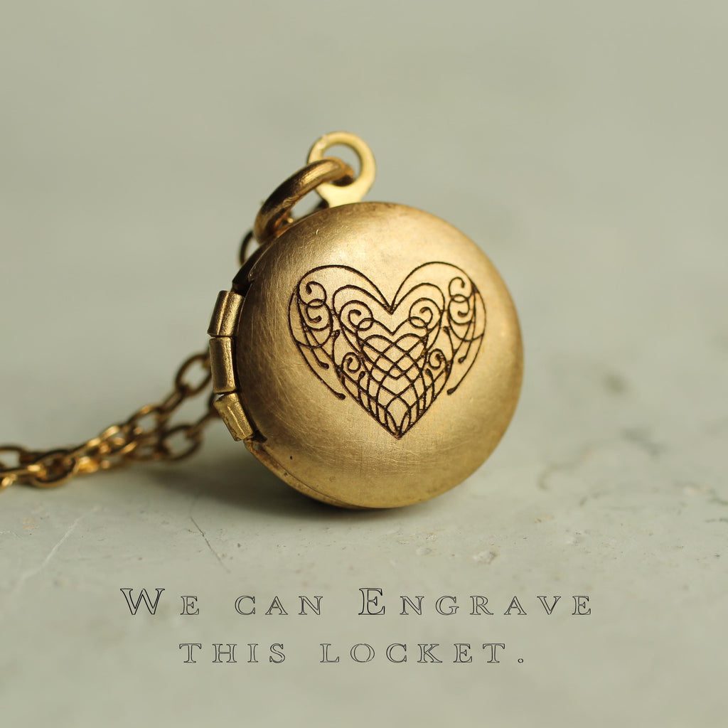 Miniature Engraved Heart Locket - personalised photo locket
