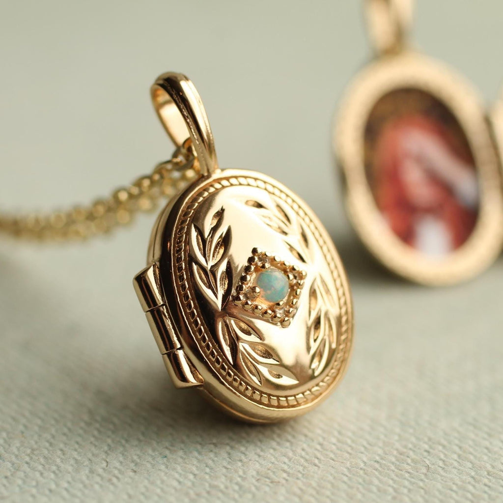 French Oval Vermeil Locket - personalised photo locket