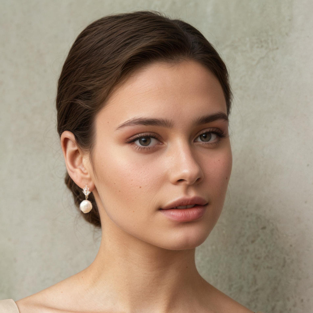 Art Deco Crystal Freshwater Pearl Earrings - Earrings