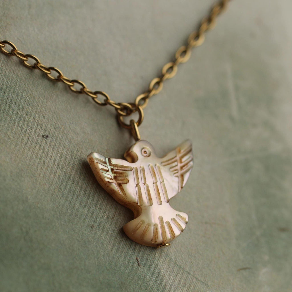 Pearl Bird Dove Necklace (WS) - Necklaces