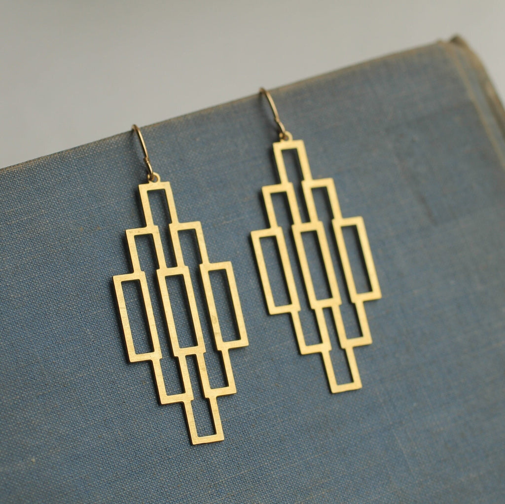 Art Deco Ladder Earrings - Earrings