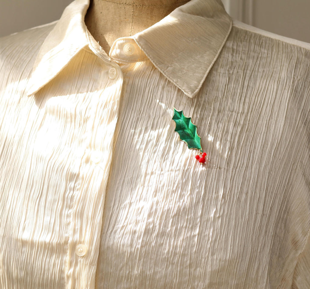 Holly Leaf Brooch - Brooches & Pins