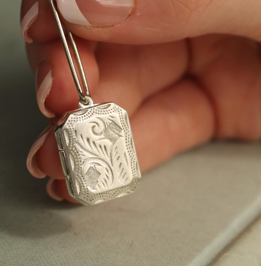 Sterling Silver Bridal Bouquet Locket Charm - Brooches & Pins