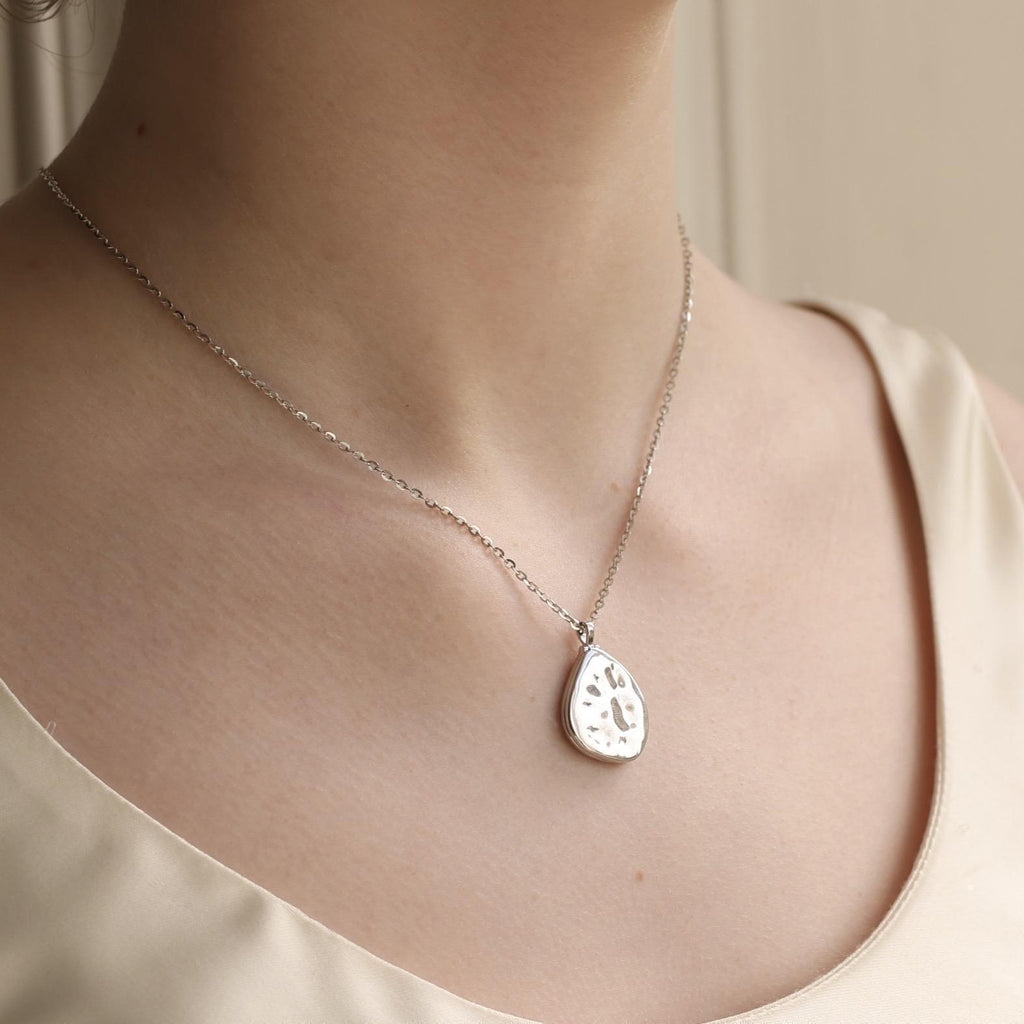 Sterling Silver Pebble Locket - personalised photo locket