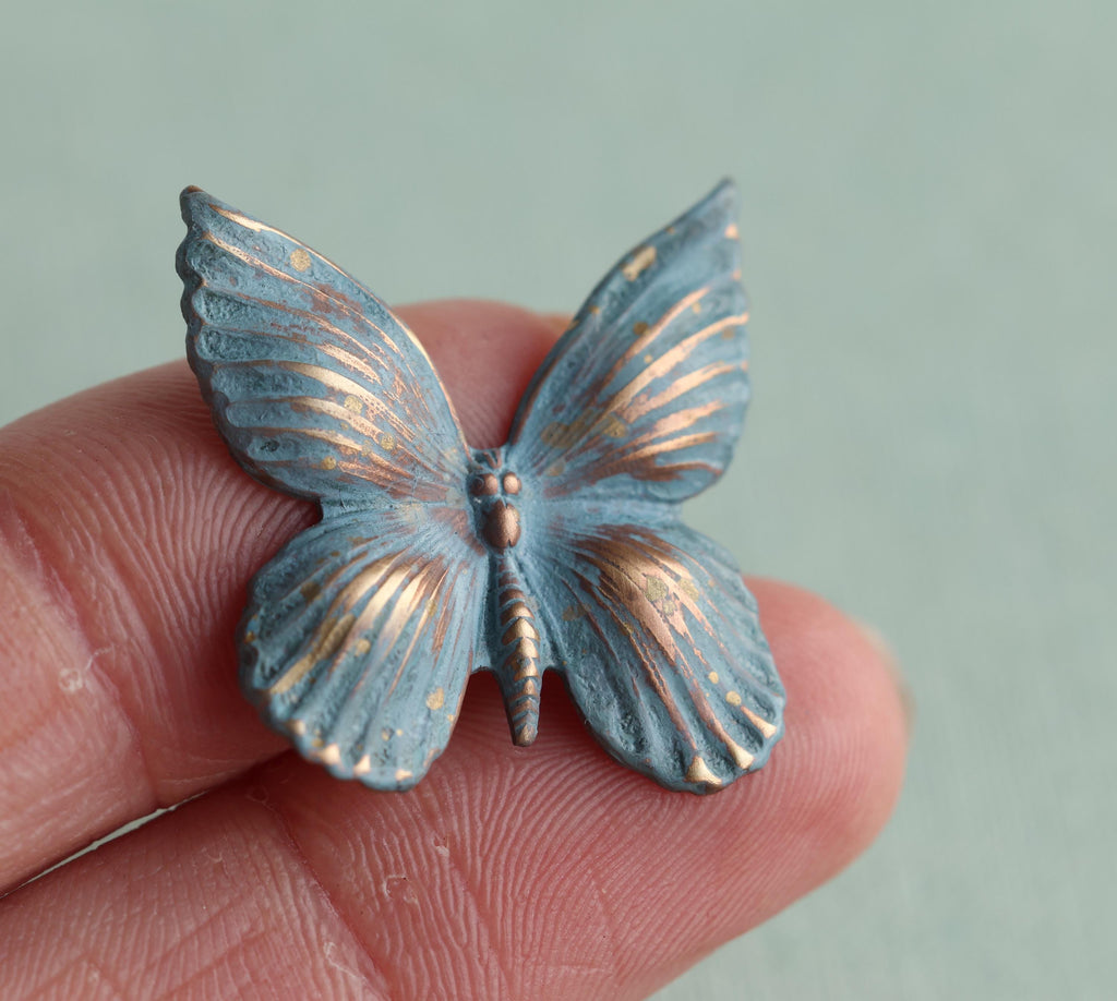 Grey & Copper Butterfly Brooch - Brooches & Pins