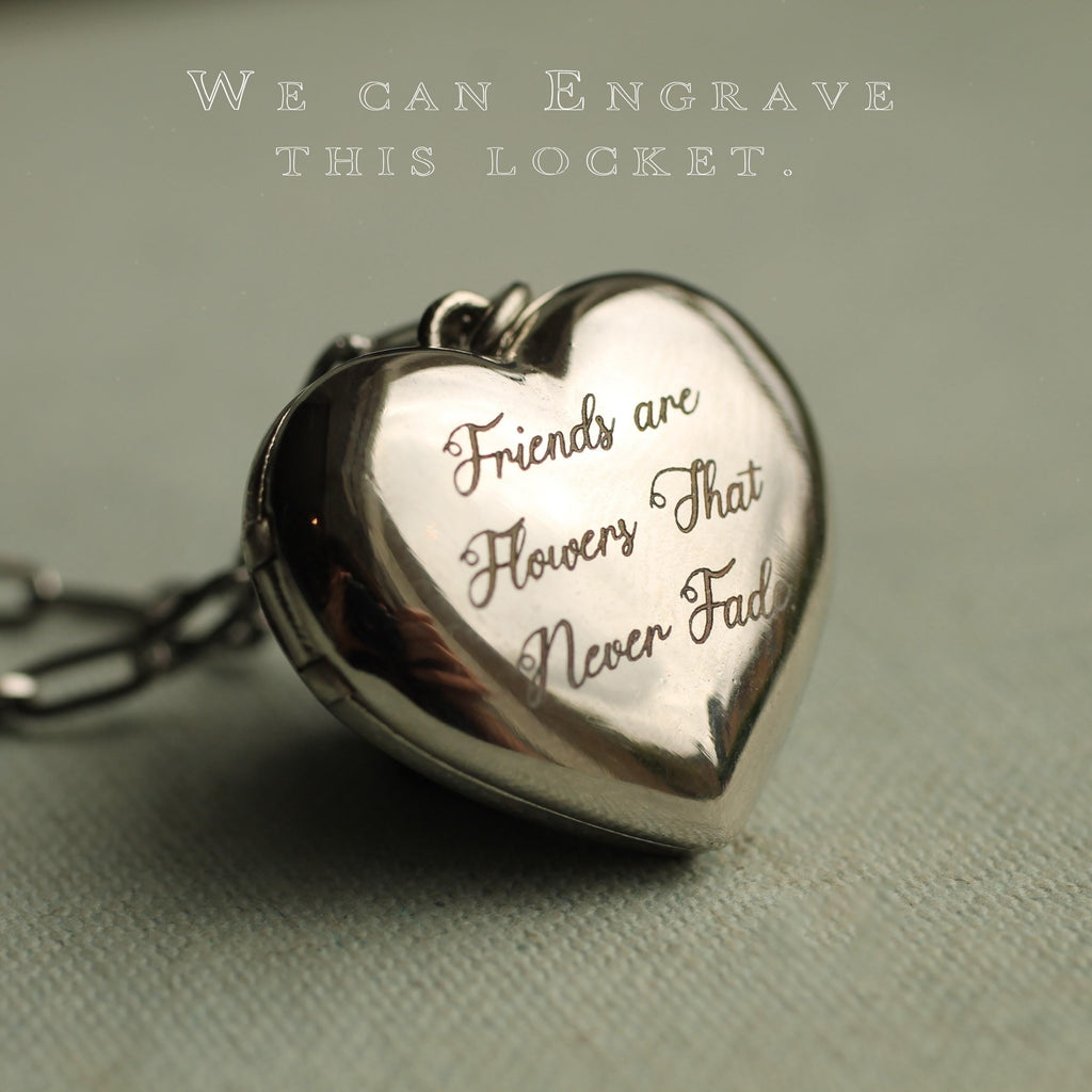 Silver Chunky Heart Locket - personalised photo locket
