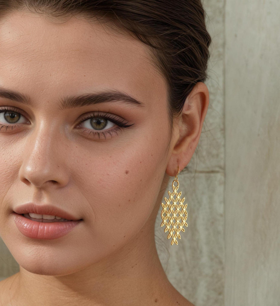 Gold Lace Bohemian Earrings - Earrings