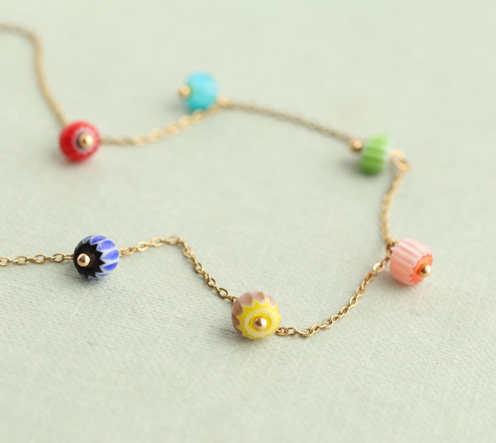 Dainty Colourful Charm Necklace - Necklaces