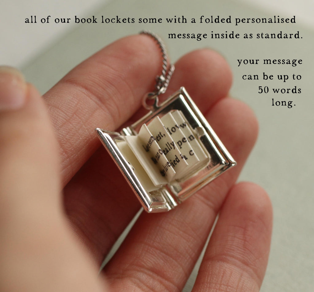 Silver Flower Book Locket Necklace - Necklaces