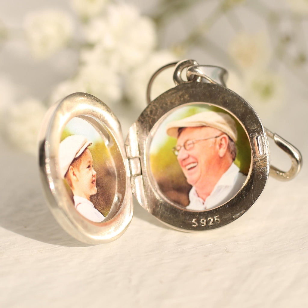 Sterling Silver Bridal Bouquet Locket Pin - personalised photo locket