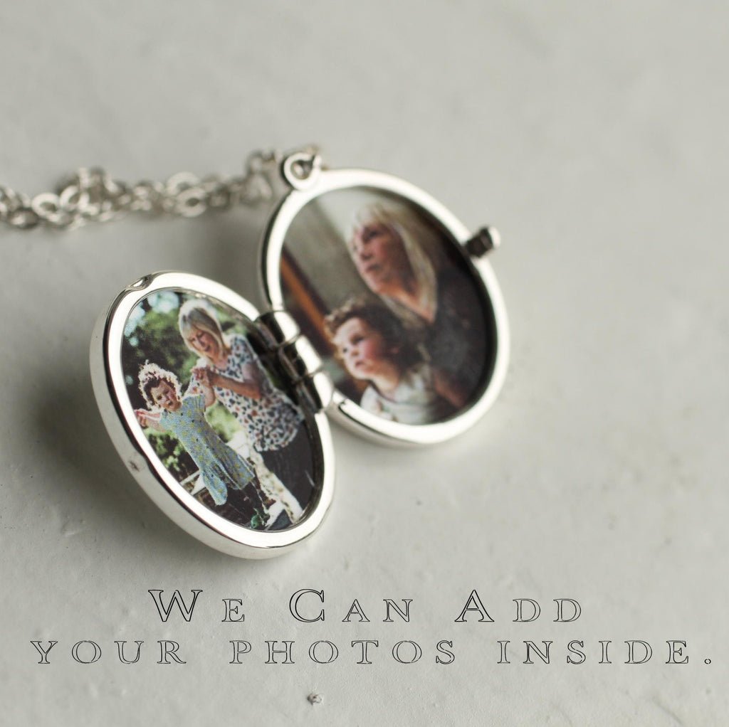 Silver Butterfly Locket - personalised photo locket