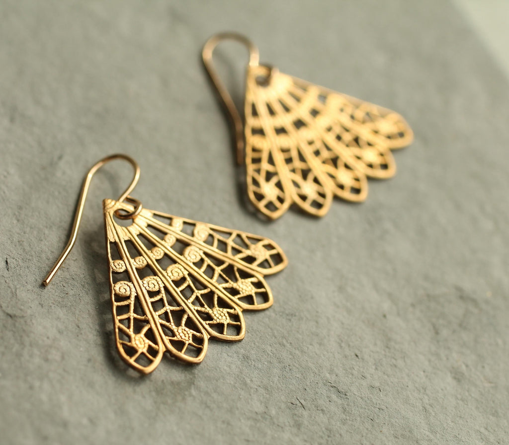 Filigree Fan Earrings - Earrings