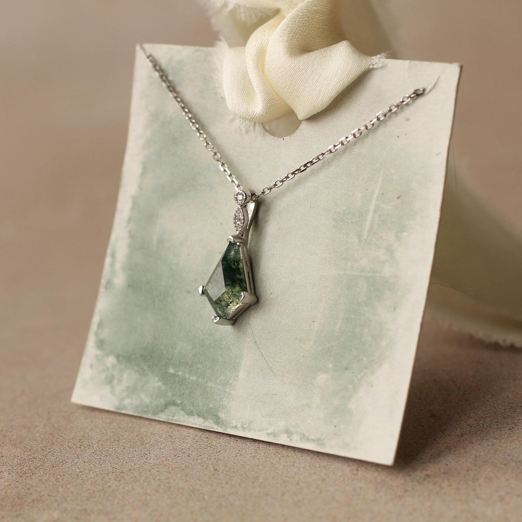 Moss Agate Necklace (WS) - Necklaces