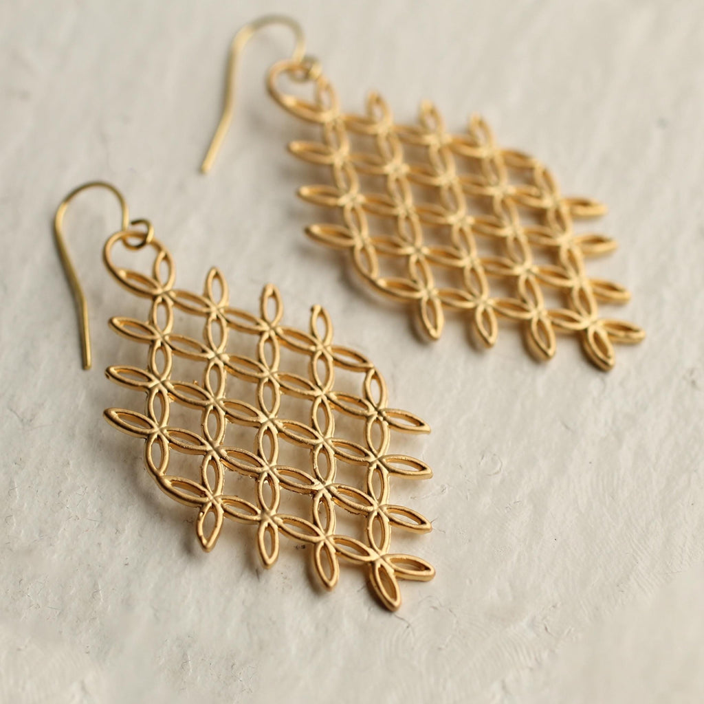 Gold Lace Bohemian Earrings - Earrings