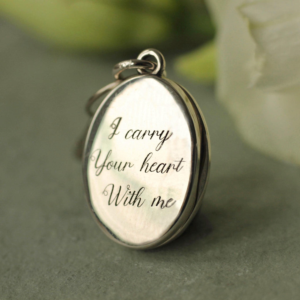 Sterling Silver Bridal Bouquet Oval Locket Pin - Brooches & Pins