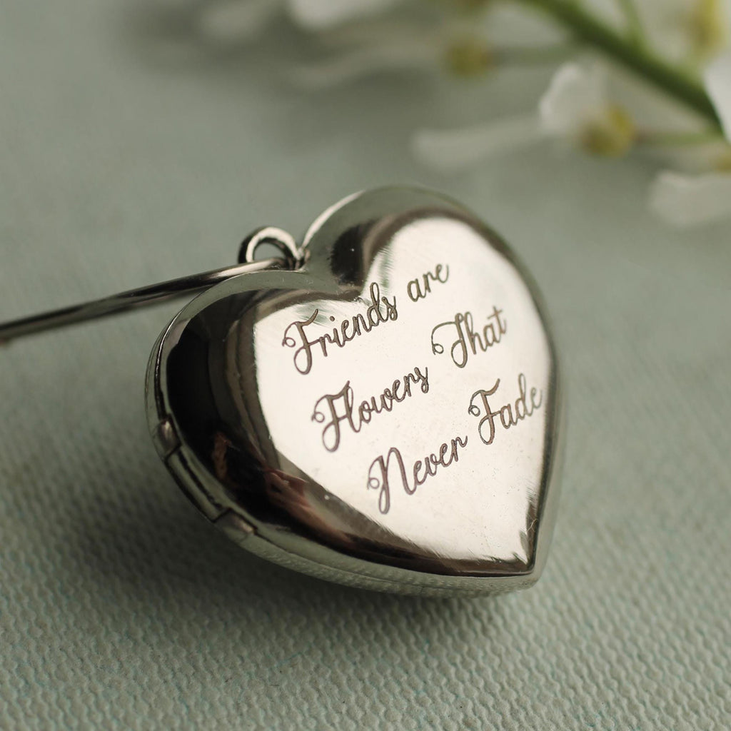 Bridal Bouquet Silver Heart Charm Brooch Pin - Brooches & Pins