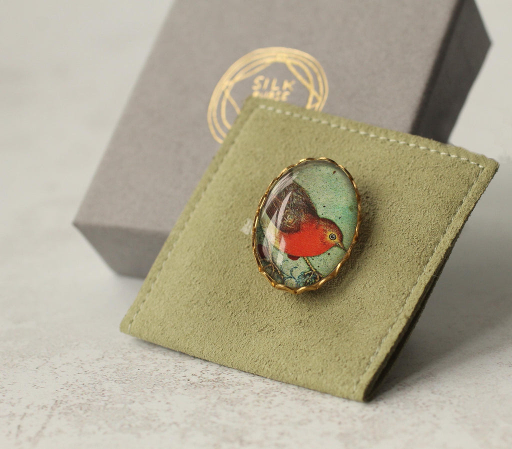 Light Robin Bird Brooch - Brooches & Pins