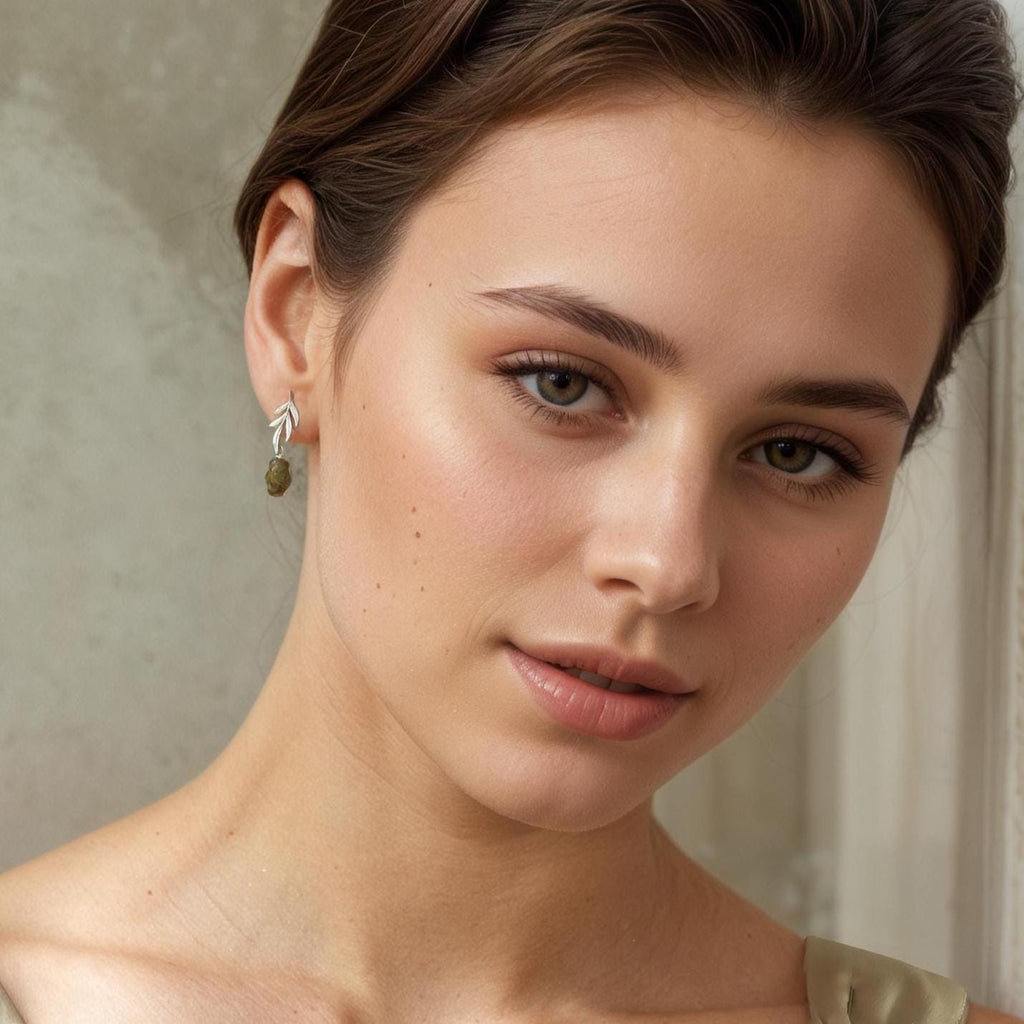 Olive Branch Silver Leaf Earrings - Earrings