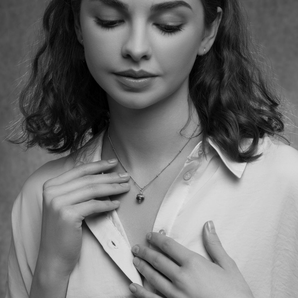 Freshwater Pearl Silver Acorn Necklace - Necklaces