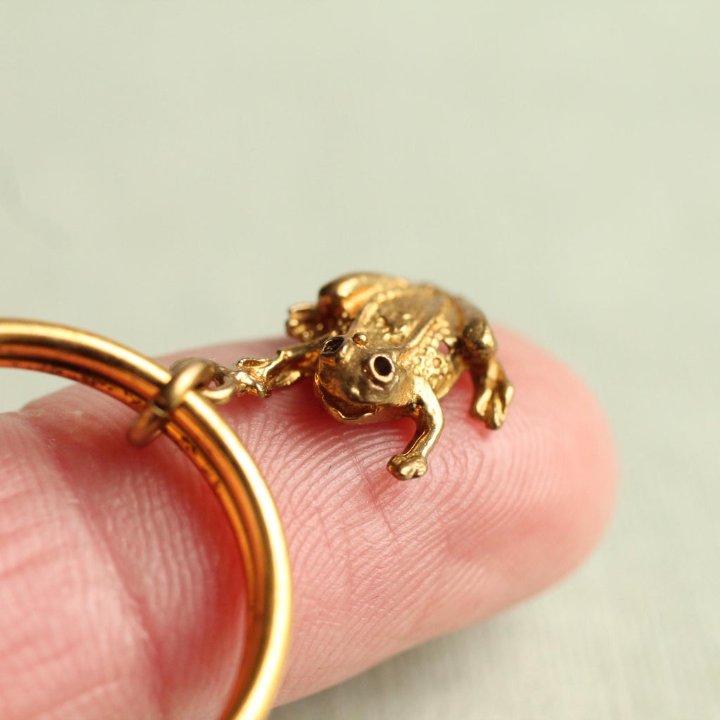 Tiny Frog Charm Keyring - Keyrings