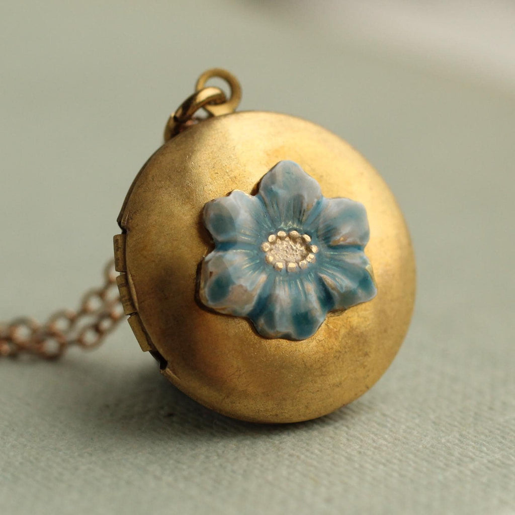 Forget-Me-Not Locket Necklace - personalised photo locket