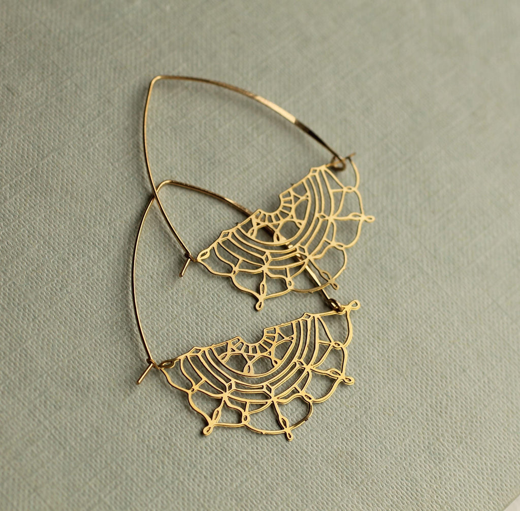 Lace Hoop Earrings - Earrings